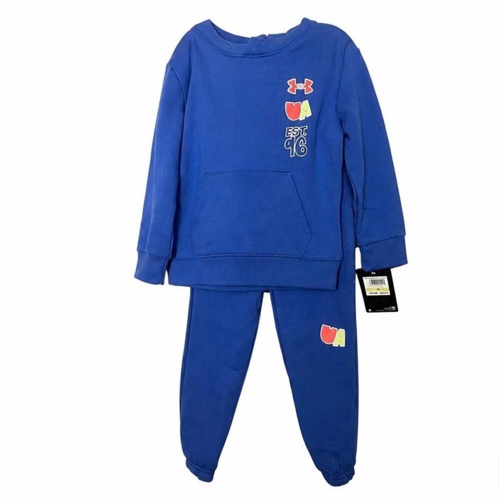 NWT UNDER ARMOUR Hoodie Sweatshirt Jogger Pants Set Boy’s Sz 4 Blue